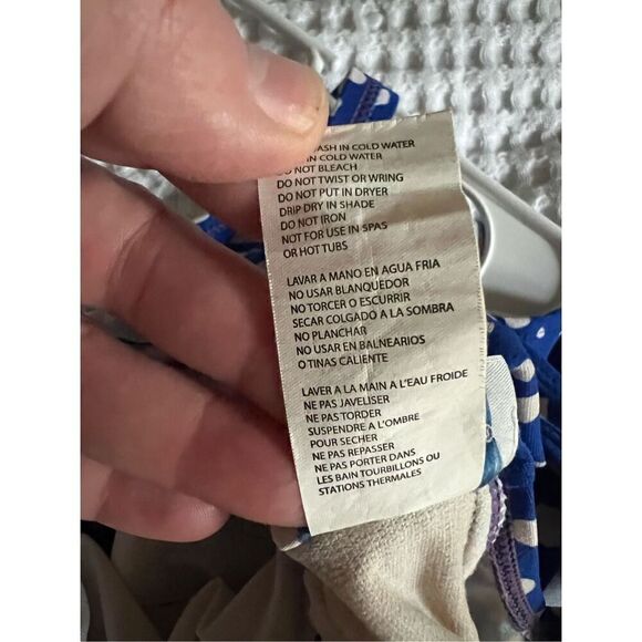 Garbar blue and white polka dot One Piece Swimdress size 14 - Picture 6 of 6